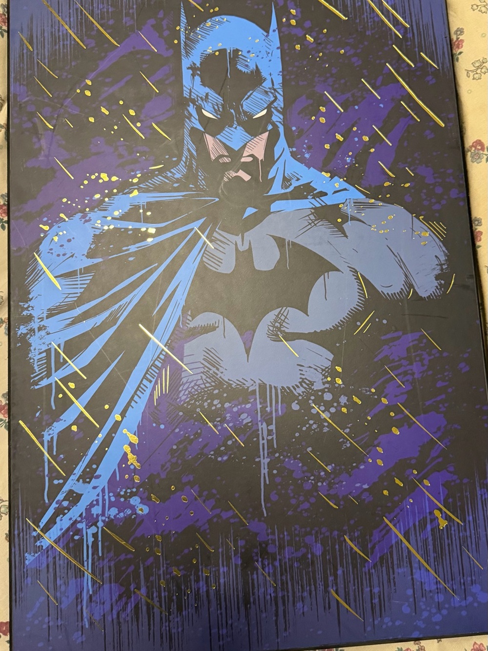 Batman Canvas Art Print - Blue & Purple Graphic canvas also black panther